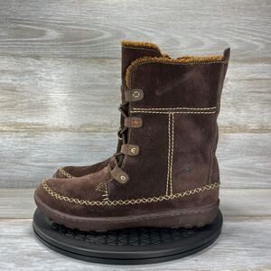 Timberland Girl's Oslo Express Brown Leather Winter Boots Size 6.5
